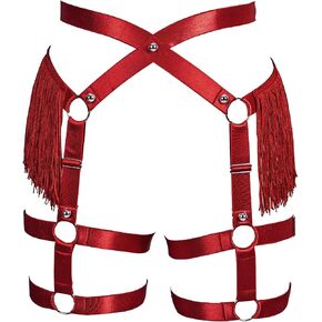 Fashion Lady Body Harness Punk Gothic Tassel Garter Belts Leg Strap Full Cage Halloween Rave Photography Dance in Saudi Arabia