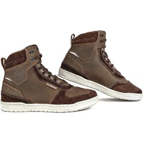 Leather Motorcycle Boots Men - Anti-slip Sole, Ankle Guard, Cow Crazy Horse Leather, Motorcycle Boots Men Brown