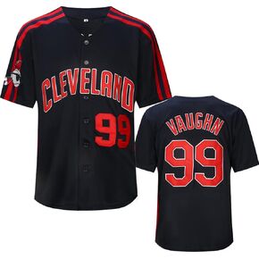 YIMCANLI Men's Ricky Vaughn Movie Jersey #99 Stitched 90s Hip Hop Baseball Jerseys Shirts White Navy Gray in Kuwait