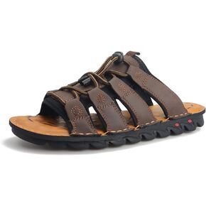 صنادل جلدية رجالية من UPIShi للشاطئ سهلة الارتداء ومريحة لصيادي المياه داخل المنزل وخارجه in Kuwait