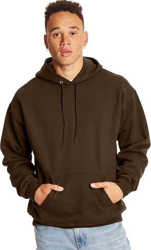 Hanes Ultimate, Heavyweight Fleece Hoodie, Cotton Sweatshirt for Men, Dark Chocolate in Saudi Arabia