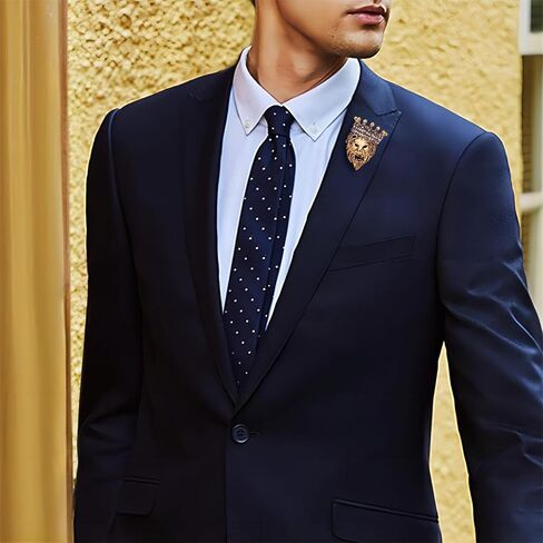 Crown Pel Pin for Men,Vintage Lapel Pin for Men Suits Enamel Backpacks Pins Coat Jacket Lion King Crown Pins Graduation Dress Crystal Brooch Badge in Kuwait