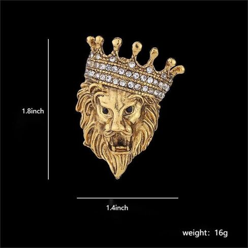 Crown Pel Pin for Men,Vintage Lapel Pin for Men Suits Enamel Backpacks Pins Coat Jacket Lion King Crown Pins Graduation Dress Crystal Brooch Badge in Kuwait