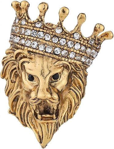 Crown Pel Pin for Men,Vintage Lapel Pin for Men Suits Enamel Backpacks Pins Coat Jacket Lion King Crown Pins Graduation Dress Crystal Brooch Badge in Kuwait