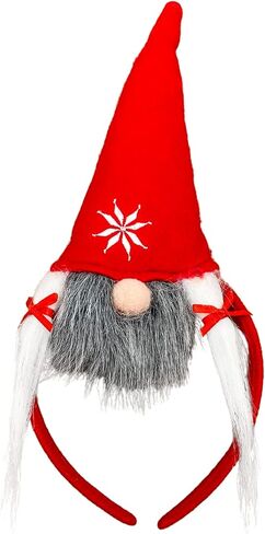عصابة رأس Needzo Christmas Gnome مع قبعة، باللونين الأحمر والأبيض، ملحق لحفلات العطلات الاحتفالية، مقاس واحد يناسب الجميع in Saudi Arabia