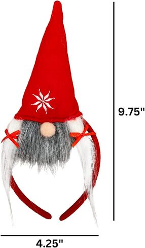 عصابة رأس Needzo Christmas Gnome مع قبعة، باللونين الأحمر والأبيض، ملحق لحفلات العطلات الاحتفالية، مقاس واحد يناسب الجميع in Saudi Arabia