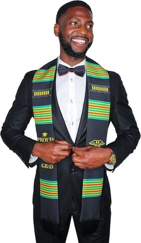 Class of 2021 Kente Medical Nursing Graduation Stole, Proud Black Grad Kente Graduation Sash Medical and RN - Double sided in Kuwait