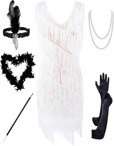 PrettyGuide Women's Flapper Dress Sequined Fringe 1920s Gatsby Party Cocktail Dresses in Kuwait