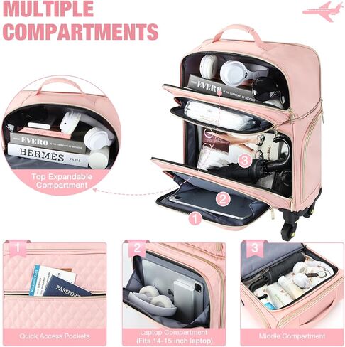 شنطة سفر سوفت سايد قابلة للتوسيع مع 4 عجلات دوارة خفيفة الوزن للرجال والنساء من ليكينشي in Kuwait