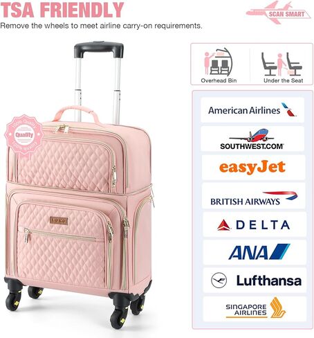 شنطة سفر سوفت سايد قابلة للتوسيع مع 4 عجلات دوارة خفيفة الوزن للرجال والنساء من ليكينشي in Kuwait