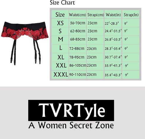 TVRtyle المرأة الأحمر التطريز زهرة المشابك المعدنية مثير الرباط أحزمة للجوارب S087 in Kuwait