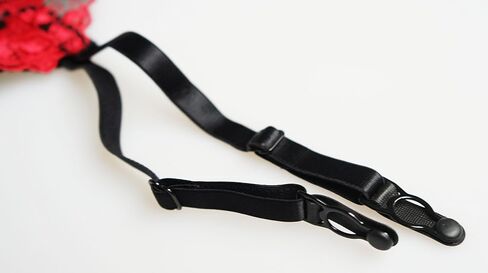 TVRtyle المرأة الأحمر التطريز زهرة المشابك المعدنية مثير الرباط أحزمة للجوارب S087 in Kuwait