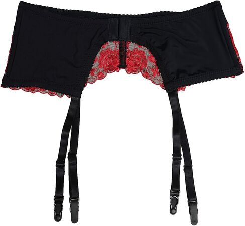 TVRtyle المرأة الأحمر التطريز زهرة المشابك المعدنية مثير الرباط أحزمة للجوارب S087 in Kuwait