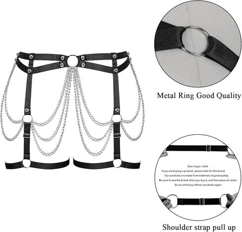 Womens Garter Belts Lingerie Plus Size Body Cage Hollow Out Harness Punk Strappy Gothic Rave Charm Belt in Kuwait