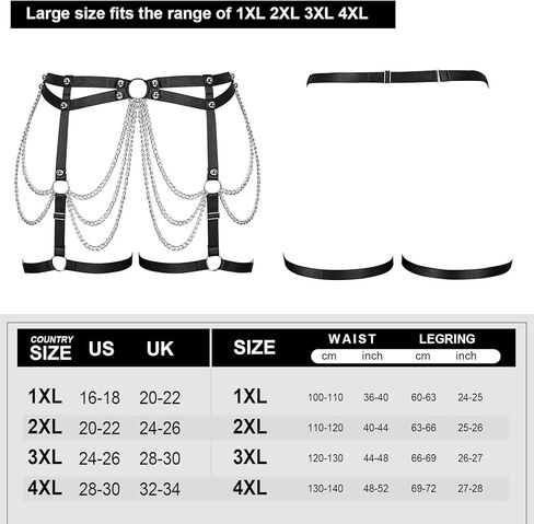 Womens Garter Belts Lingerie Plus Size Body Cage Hollow Out Harness Punk Strappy Gothic Rave Charm Belt in Kuwait