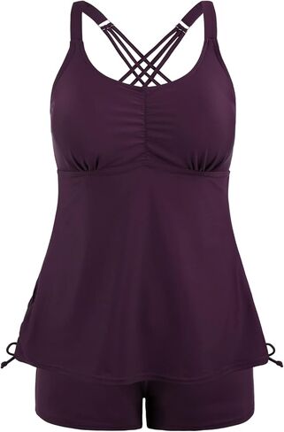 مايوه سباحة تانكيني للنساء من Mycoco مكون من قطعتين مع شورت قصير لباس سباحة رياضي in Kuwait