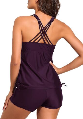 مايوه سباحة تانكيني للنساء من Mycoco مكون من قطعتين مع شورت قصير لباس سباحة رياضي in Kuwait