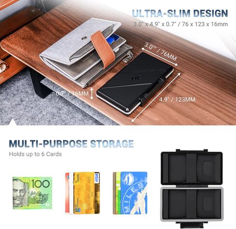 JJC RFID Blocking Credit Card Case,Hard Shell Business Card ID Wallet Case Holder - Holds up 6 Cards,Card Cases & Money Organizers,Slim Wallet for Men Women (Mesh Bag Lining) in Saudi Arabia