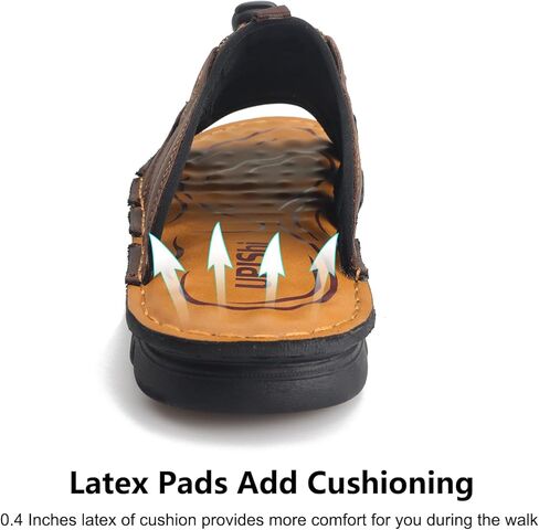 صنادل جلدية رجالية من UPIShi للشاطئ سهلة الارتداء ومريحة لصيادي المياه داخل المنزل وخارجه in Kuwait