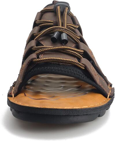 صنادل جلدية رجالية من UPIShi للشاطئ سهلة الارتداء ومريحة لصيادي المياه داخل المنزل وخارجه in Kuwait