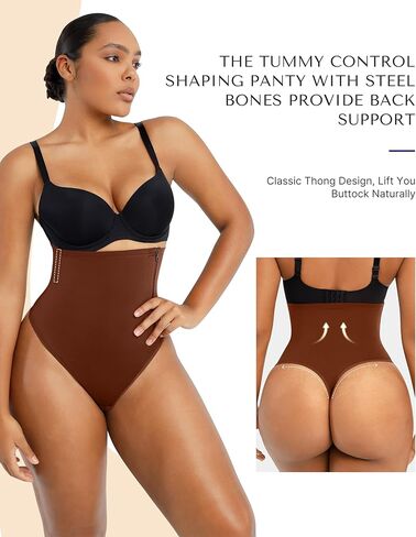 SHAPELLX Tummy Control Shapewear Side Zipper Faja Body Shaper for Women Compression Shapewear Thong Girdle Waist Shaper in Kuwait