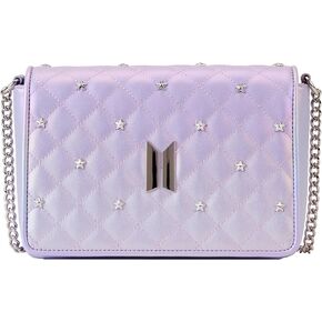 Loungefly BTS Logo Iridescent Purple Faux Leather Crossbody Bag in Saudi Arabia