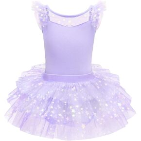ODASDO Dance Leotard for Girls With Tutu Skirt Kids Ballet Dress Back Bow Gymnastics Bodysuit Classic Training Outfit