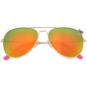 FEISEDY Kids Polarized Sunglasses, Classic Pilot Glasses for Girls Boys Cool Toddler Shades B4062 (Age 2-10)