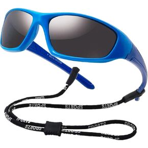 COOLSOME Kids Bendable Polarized Sunglasses for Boys Girls Age 3-10 with Strap