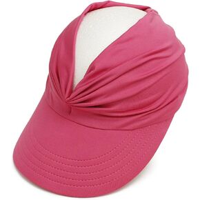 Womens Sun Visor Hat Wide Brim Summer UV Protection Ponytail Visor Cap for Women Beach Golf Sports