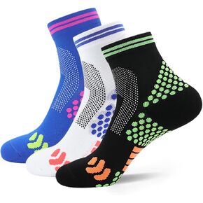 Auhwafo Athletic Running Ankle Socks Cushioned Performance Anti-blister Sports Socks Teenager Women Men 3 Pairs in Saudi Arabia