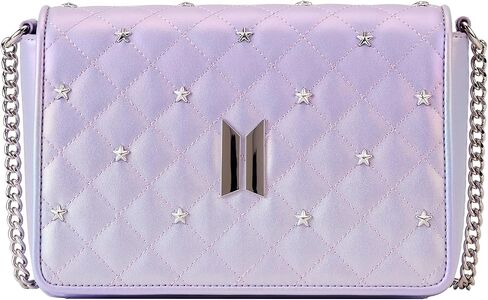 Loungefly BTS Logo Iridescent Purple Faux Leather Crossbody Bag in Saudi Arabia