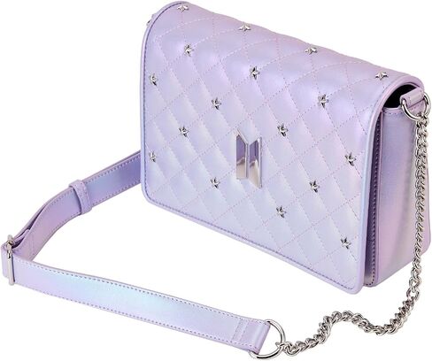 Loungefly BTS Logo Iridescent Purple Faux Leather Crossbody Bag in Saudi Arabia