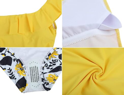 سيندي عمتي المرأة كتف واحد تانكيني لباس سباحة البطن التحكم ملابس السباحة كشكش قطعتين المايوه in Kuwait