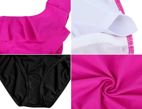 سيندي عمتي المرأة كتف واحد تانكيني لباس سباحة البطن التحكم ملابس السباحة كشكش قطعتين المايوه in Kuwait