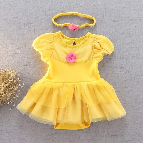 HOIZOSG Infant Baby Girls Princess Costume Birthday Bodysuit Romper Tutu Dress w/Headband Halloween Christmas Party Outfits in Kuwait