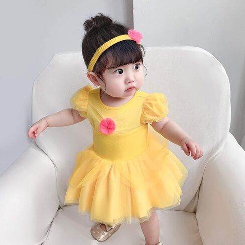 HOIZOSG Infant Baby Girls Princess Costume Birthday Bodysuit Romper Tutu Dress w/Headband Halloween Christmas Party Outfits in Kuwait