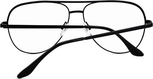 DYSAKER Classic Fake Clear Aviator Glasses Silvery Metal Frame Non Prescription Eyewear Men Women in Kuwait