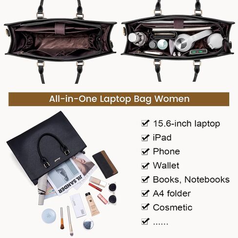 LOVEVOOK Laptop Bag for Women 15.6 Inch Work Bags for Women Computer Bag Laptop Tote Bag Briefcase Business Office Bag in Kuwait