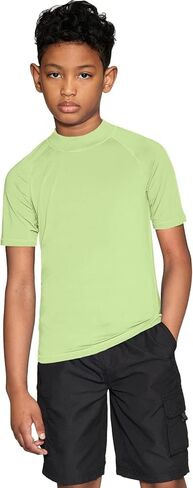 قميص سباحة TSLA UPF 50+ للشباب بأكمام قصيرة للحماية من الطفح الجلدي، قميص سباحة لركوب الأمواج من الأشعة فوق البنفسجية/عامل حماية من الشمس (SPF)، قميص سباحة مائي مائي in Kuwait