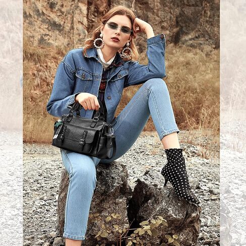 نيكول ودوريس حقائب كروس للنساء حقيبة كتف كلاسيكية جيوب متعددة حقائب يد بولي Leather حقيبة جلدية صغيرة in Kuwait
