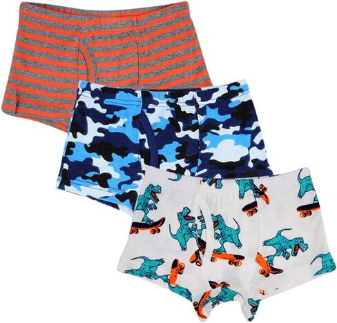 Closecret Kids Series Baby Soft Cotton Underwear Dinosaur Truck Shark Little Boys' Assorted Boxer & Briefs (Pack of 6) in Kuwait