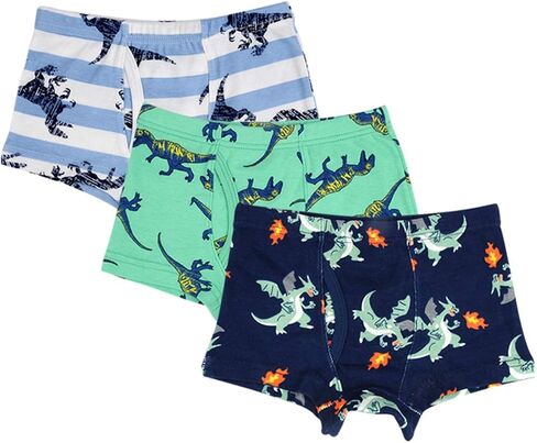Closecret Kids Series Baby Soft Cotton Underwear Dinosaur Truck Shark Little Boys' Assorted Boxer & Briefs (Pack of 6) in Kuwait