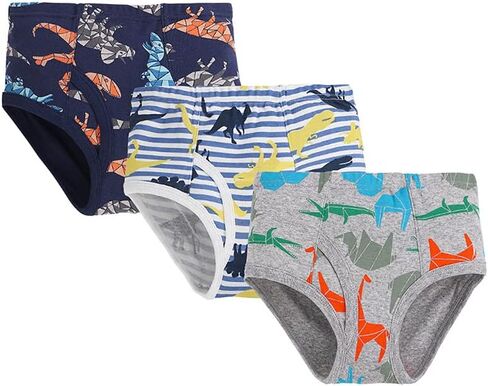 Closecret Kids Series Baby Soft Cotton Underwear Dinosaur Truck Shark Little Boys' Assorted Boxer & Briefs (Pack of 6) in Kuwait