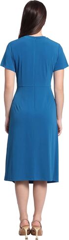 Maggy London Women's Short Sleeve Draped Front Matte Jersey Dress Career Office Workwear Event Occasion Guest of in Saudi Arabia