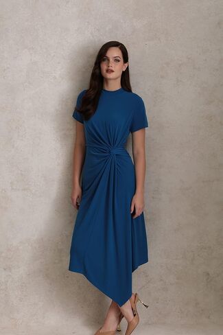 Maggy London Women's Short Sleeve Draped Front Matte Jersey Dress Career Office Workwear Event Occasion Guest of in Saudi Arabia