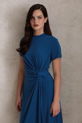Maggy London Women's Short Sleeve Draped Front Matte Jersey Dress Career Office Workwear Event Occasion Guest of in Saudi Arabia