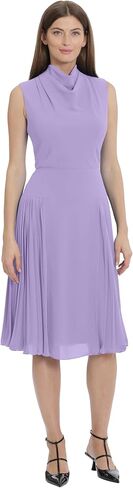 Maggy London Women's Sleeveless Cowl Neck Dress with Fluted Skirt Office Workwear in Kuwait