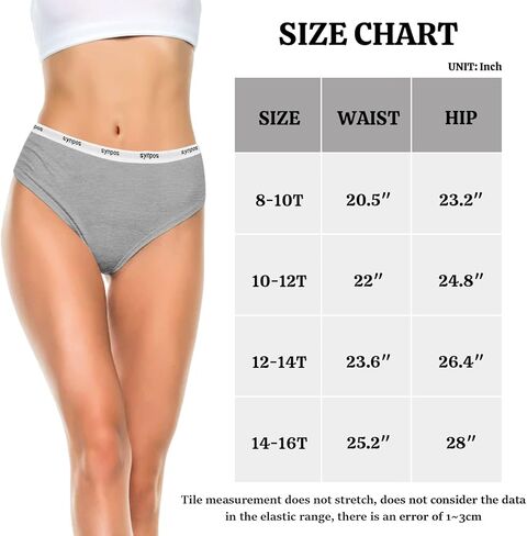 ملابس داخلية للفتيات المراهقات من SYNPOS، سراويل داخلية واقية من القطن العضوي مقاومة للتسرب، 6 قطع in Kuwait