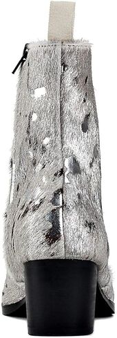 OSSTONE Men Chelsea Ankle Boots Leather Pony Hair Leopard Boot with Side Zipper Heel Boots JY012 in Kuwait